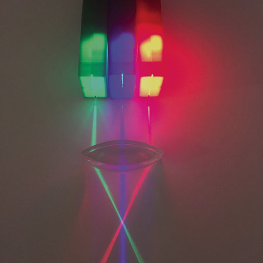 laser light refraction with concave and convex lenses