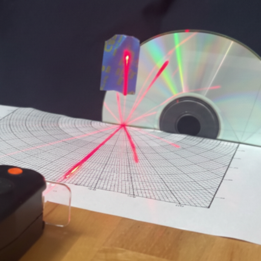 Measuring the spacing of tracks on a CD and a DVD