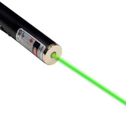 green laser beam from a black laser pointer Class 2
