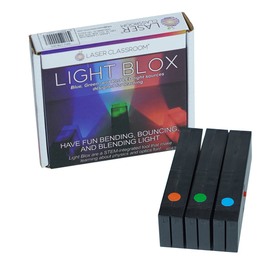 light blox from laser classroom for color mixing light experiments for kids grades 4-8 Light-Blox-Laser-refraction-bending-concave-arching-lessons-reflection-colorful-spectrum-light-blox-LED-primary-colors-mixing-reflection-index-of-refraction-classroom-learning-teaching-kit