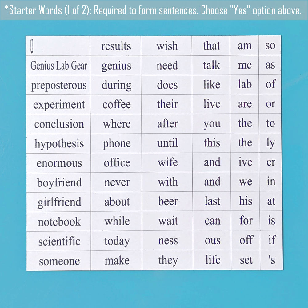 Physics Word Magnets