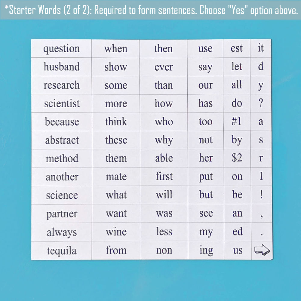 Physics Word Magnets