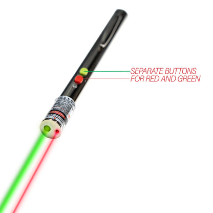 push button dual bright red/green presenting laser pointer