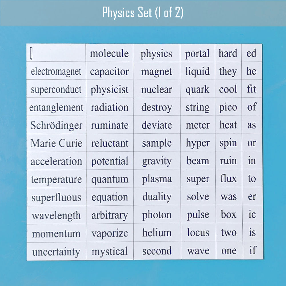 Physics Word Magnets