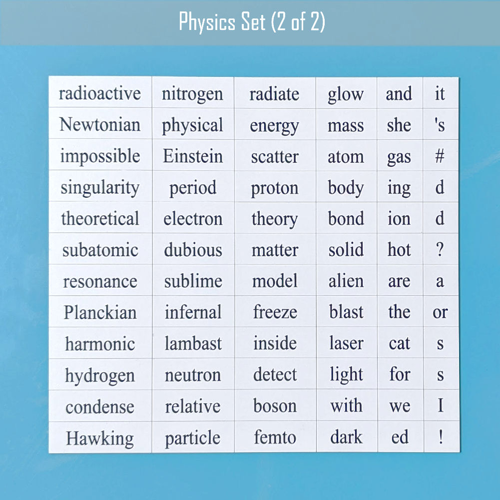 Physics Word Magnets